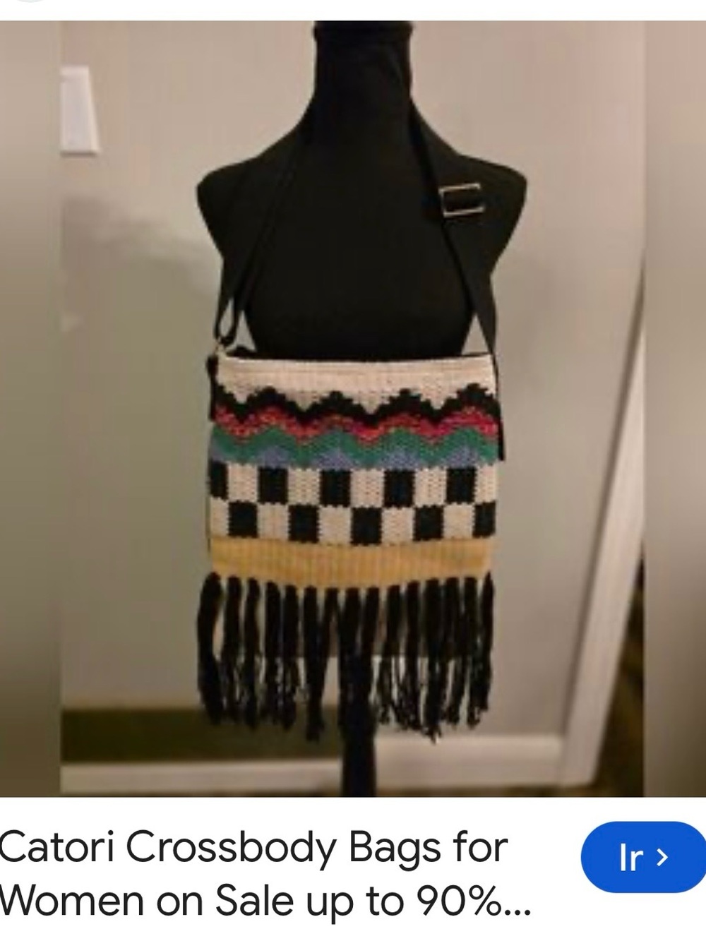 Handwoven Multicolor Fringe Crossbody Bag